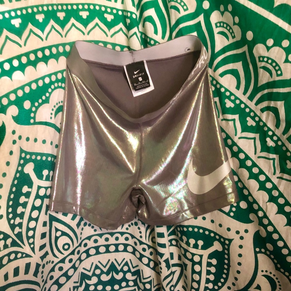 Iridescent//Holographic Nike spandex shorts